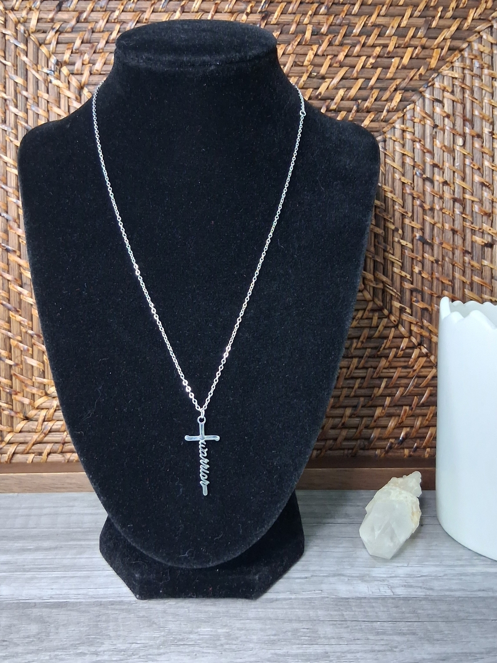 Silver Cross 'Warrior' Pendant Necklace - Women's Jewelry